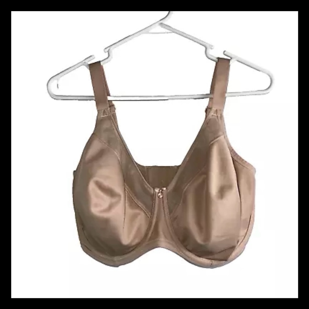 Elomi Womens 36J Bra Tan Unpadded Underwire 3 Back Hooks Intimates Silky
